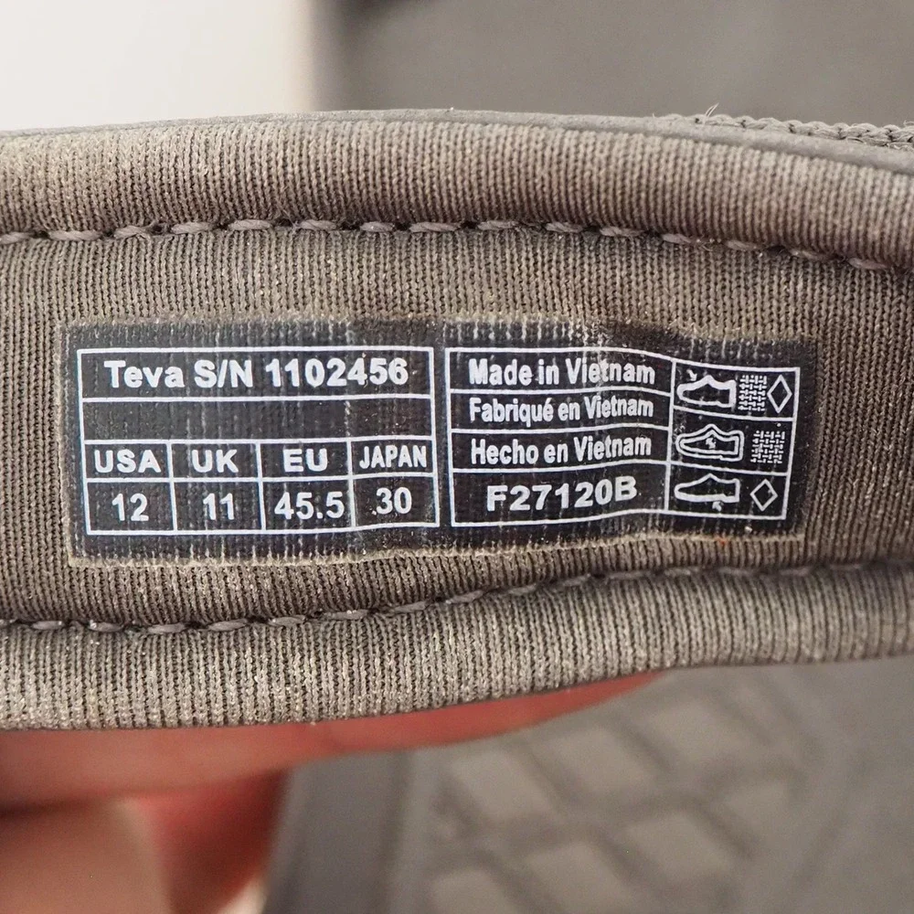 Teva Men's Terra Fi 5 Universal Hiking Sandal Sz 12 Gray‎ All Terrain Quick Dry - Picture 8 of 10